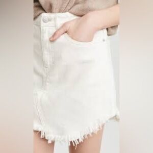 144- We the Free (Free People) NWT Coconut Fringe Distressed Skirt, Size 24